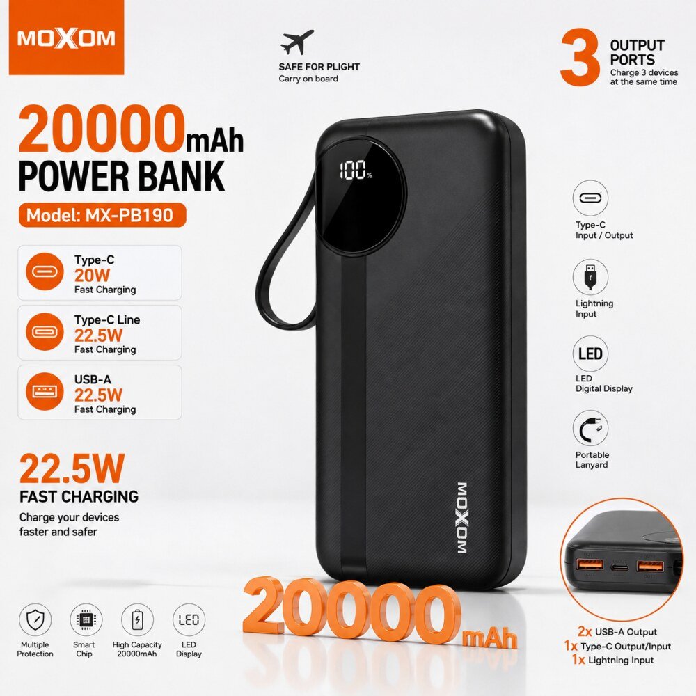 20000mah fast 22.5w MX-PB190